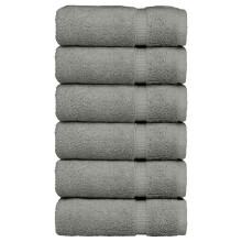 Luxury Hotel & Spa Collection, Quick Dry 100% Turkish Cotton 700GSM Eco Friendly Towel Set (16X30in, Gray, 6Pack)