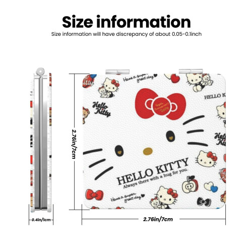 Καθρέφτης τσέπης Hello Kitty, φορητός μεγεθυντικός συμπαγής καθρέφτης μακιγιάζ 2