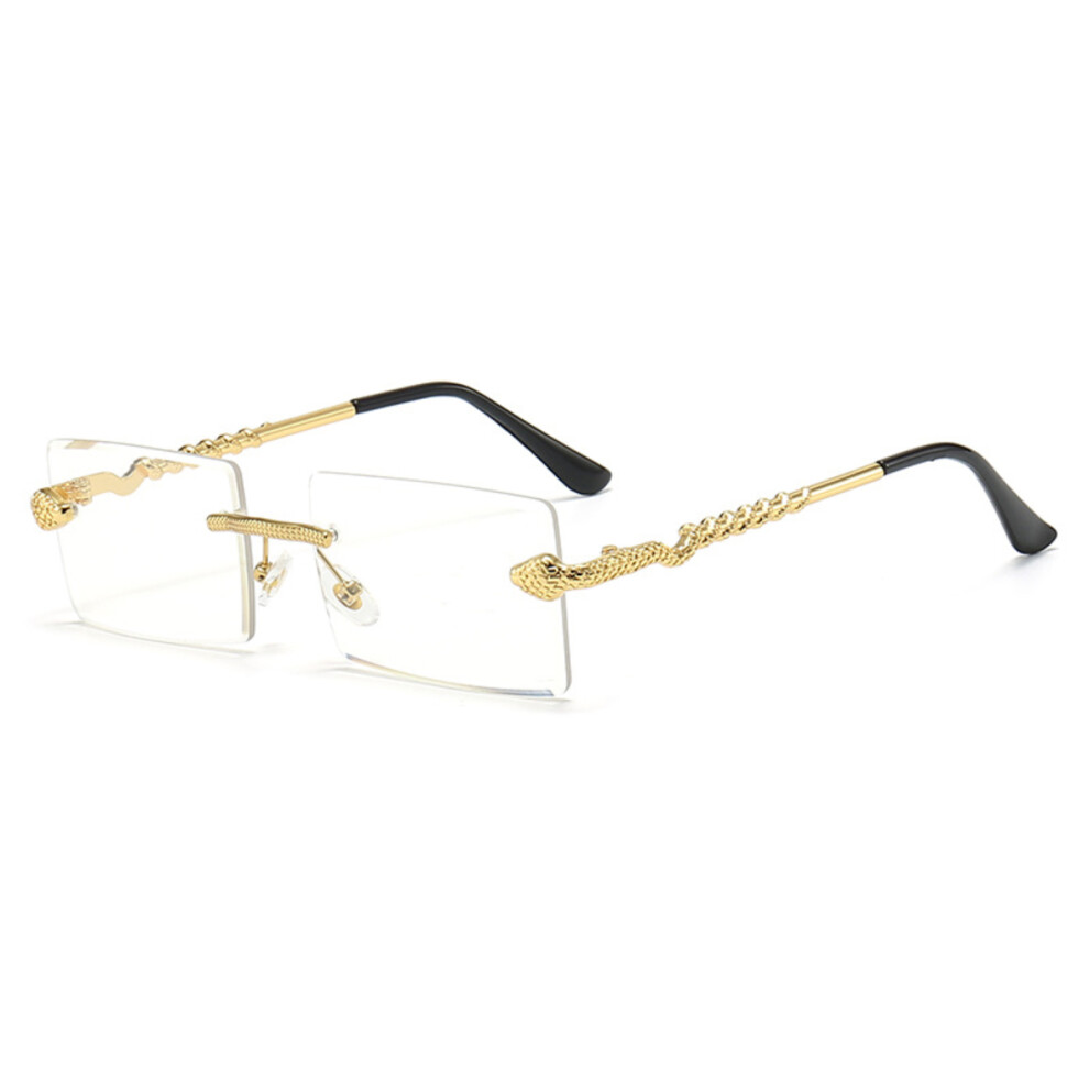 Vintage Sunglasses for Unisex Style, Rimless Sunglasses with Lightweight Metal Frame Anti-Glare Coating Adapt to All Occasions, Fashion Frameless