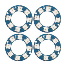 Anel de luz LED para projetos Arduino, lâmpada LED RGB endereçável individualmente com chips WS2812 5050SMD, módulo de luz LED redondo