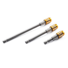 Set di 3 prolunghe magnetiche per punte Mizh da 1/4" con attacco esagonale, sgancio rapido, per cacciaviti resistenti, da 60 mm, 100 mm e 150 mm.