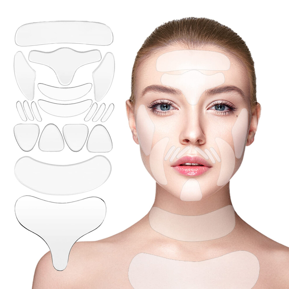 Chest Wrinkle Pads and Decollete Silicone Patches Set of 18 for Overnight Wrinkle Prevention