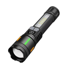 Wiederaufladbare Taschenlampe mit hoher Leuchtkraft, Haken, superhelle LED-Handtaschenlampe, batteriebetrieben mit 5 Modi, COB-Licht,