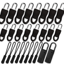 Reparatie- en vervangingsset voor ritssluitingen met drukknoopsluiting, 26 stuks, universele ritssluitingen, metalen ritssluitingtrekkers