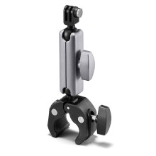 Heavy-Duty Clamp Mount for Motorcycle Handlebar, Dual 360 Rotating Ball Heads Aluminum Alloy Camera Mount with 1/4" Thread, Universal Fit for GoPro