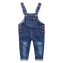 Denim Overalls for Toddlers, Adjustable Straps with Metal Hook And Snap Closure, Soft And Comfortable Blended Fabric Jumpsuit with Multiple Pockets,