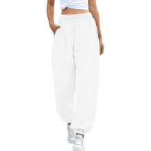Baggy joggingbyxor för kvinnor, mjukisbyxor med dragsko i midjan och sidofickor, loungebyxor med hög midja och lös passform, lätta och bekväma