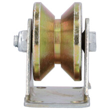 Roue rainurée pour systèmes de portails coulissants, roulettes robustes avec support réglable, rouleau en acier haute résistance de type V pour
