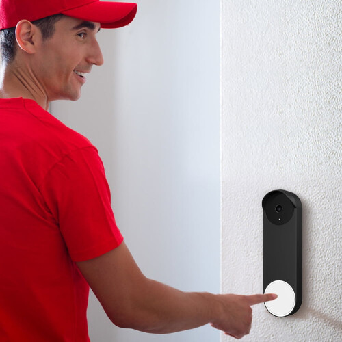 Capa protetora de silicone à prova d'água e resistente a quedas para campainha Google Nest (preta) 2