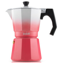 Italiaanse Moka Pot Espressomaker van aluminium voor op het fornuis [6 kopjes] - Ombré Roze