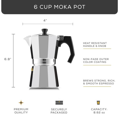 Ιταλική Μηχανή Εσπρέσο Αλουμινίου Moka με Εστία [6 Κύπελλα] - Ombre Pink 1