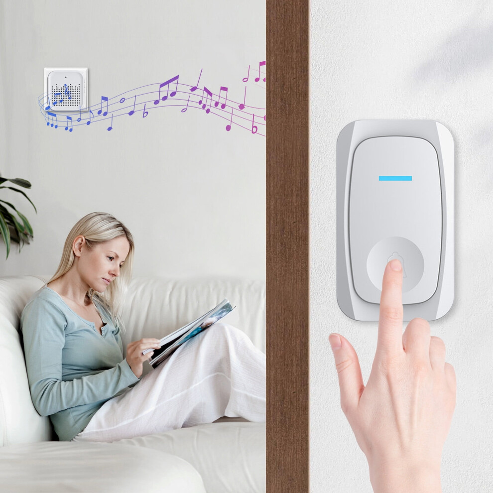 Lulshou Wireless Doorbell High Volume No Installation Household Door Shop And Low-Power Consumption Intelligent Elderly Pager Door Bell 9173940893344