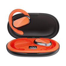 RBCKVXZ Bluetooth-oordopjes, draadloze hoofdtelefoon met digitaal display, Bluetooth 5.3 sportheadset, oranje - Opruimingsaanbieding