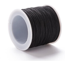 1 Rolle geflochtenes Nylongarn, DIY-Material für Schmuckherstellung, Schwarz, 0,8 mm, 100 Yards/Rolle