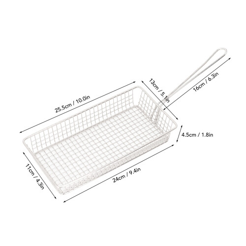 Cesta para freidora de acero inoxidable 304, rectangular, grande 1
