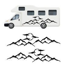 Mountain and Wolf Motorhome Caravan Camper Van Car Window Vinyl Sticker Decal