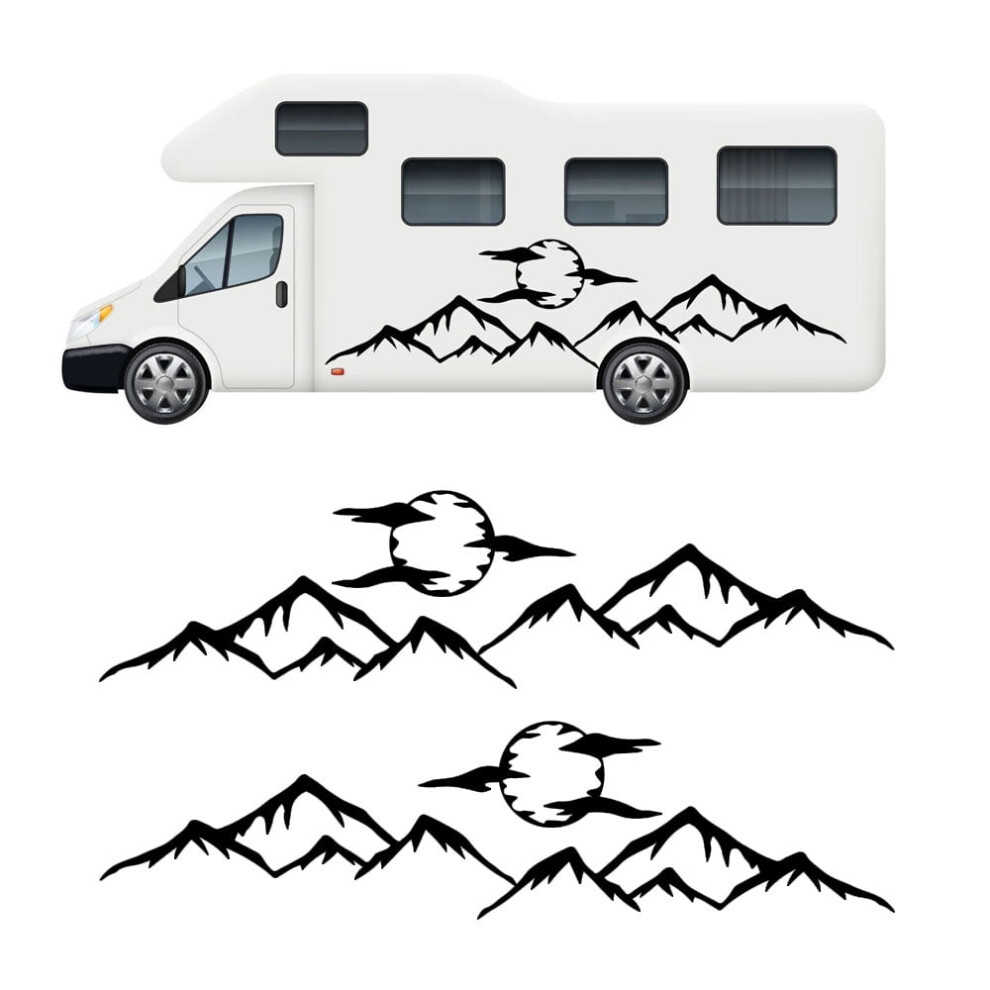 Mountain And Wolf Motorhome Caravan Camper Van Car Window Vinyl Sticker Decal 9173940897724