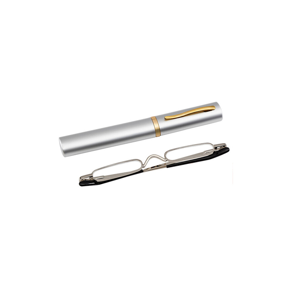 Reading Glasses with Strength +1.0 - +4.0 Portable Metal Box UNISEX Silver +2.25
