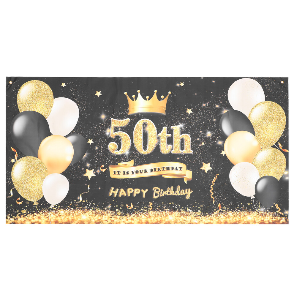 50Th Birthday Backdrop Cloth Birthday Photography Backdrop Party Photography Banner 9065759448979