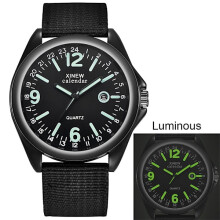 Orologio da polso sportivo di lusso da uomo al quarzo con quadrante nero e datario [LGL] Nero