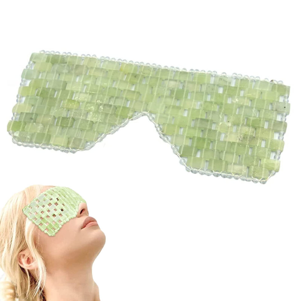 Jade Eye Mask Natural Cooling Stone for Puffy Eyes AntiWrinkle Sinus Relief Full Coverage