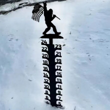 Misuratore di profondità della neve in metallo Winysin 24 cm, compatibile con la misurazione di pioggia e neve in giardino e all'aperto, misuratore