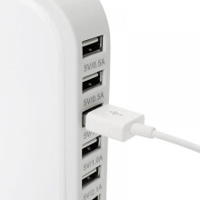 Multifunctionele 6-poorts oplader voor zeilboten, intelligente stekkerdoos met 6 USB-poorten, multi-laadstation