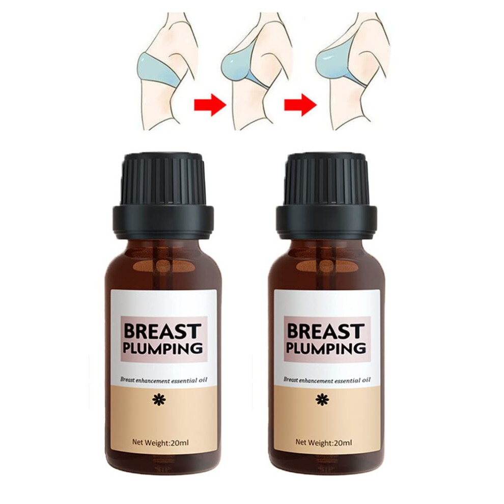 Breast Enlargement Oil 2pcs Herbal Bust Firming and Plumping Massage for Firm Hydrated Skin