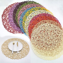 SPRING PARK Jogo Americano Redondo em Fibra de Papel Tecido / Tapete de Mesa / Decoração para Mesa / Jogo Americano Redondo Natural com Isolamento