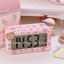 Kawaii Cinnamoroll My Melody Kuromi Schreibtischlampe Elektronischer LED-Wecker Sanrioed Elektronischer Wecker Geschenk für Kinder{mo} My Melody-1