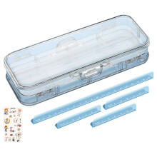 Promoție de vară! Penar transparent Zeceouar, cu deschidere dublă, capacitate mare, design drăguț, autocolant inclus, compatibil cu școala și