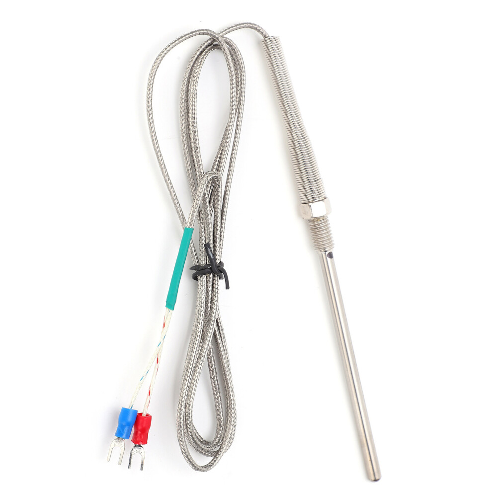 Temperature Sensor Probe For Industrial Use, Waterproof K Type Grounded Thermocouple With Shielded Braided Wire High Accuracy Measurement Device For 9358999163994