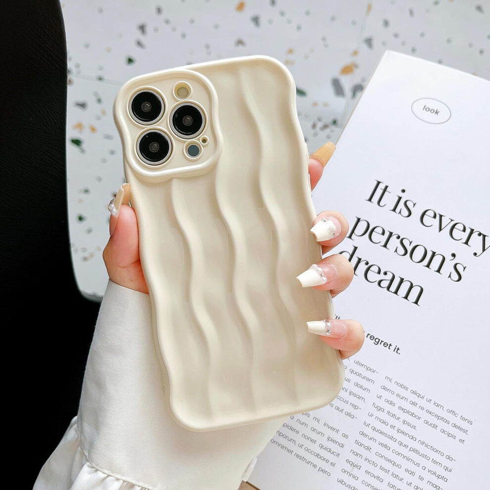 Xizyo Compatible With Iphone 15 Pro Case 6.1 Inch Cute Wavy Curly Wave Aesthetic Water Ripple Pattern Soft Silicone Shockproof Bumper Case For Women Black 9448196936788