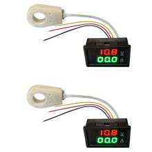 2X Hall Ammeter Voltmeter DC 0-300V 400A Battery Monitor LED Digital Current Voltage Meter 12V 24V 36V 48V 60V Car