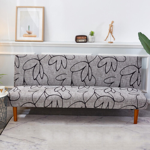Capa elástica para sofá, capa para futon sem braços, capa estampada para móveis, capa elástica lavável para sofá sem braços, capa para sofá 2