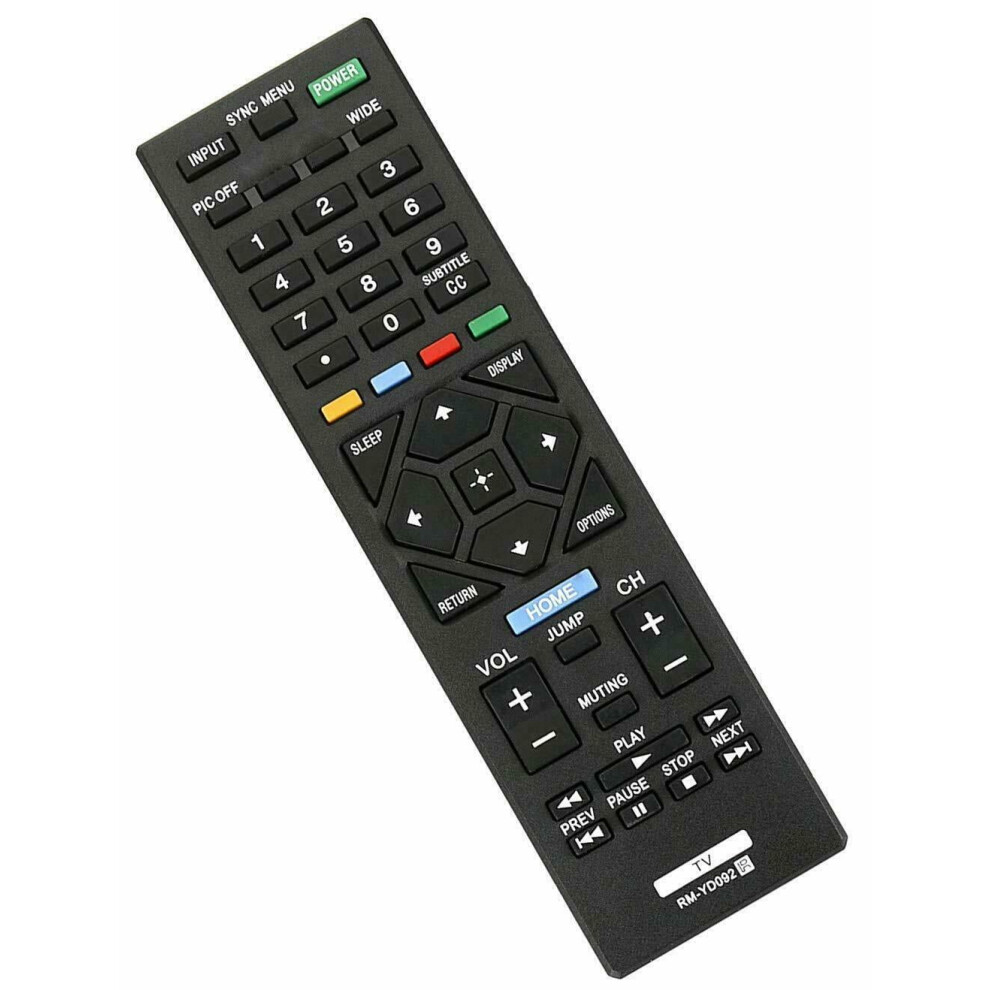 Rm-Yd092 Rm-Yd047 Replacement Remote For Compatible With Sony Lcd Led And Bravia Hdtv Tv 9004841997513