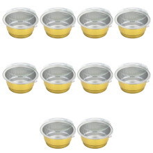 10 Pcs Aluminum Foil Cupcake Holders Baking Cups Container with Cover