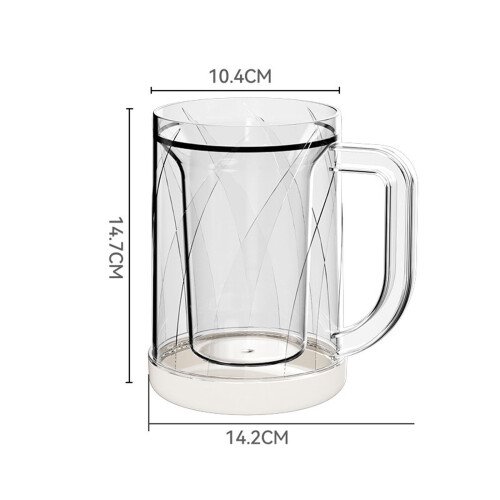 Donemore Free Size Plastic Freezer Beer Mugs with Handles 2