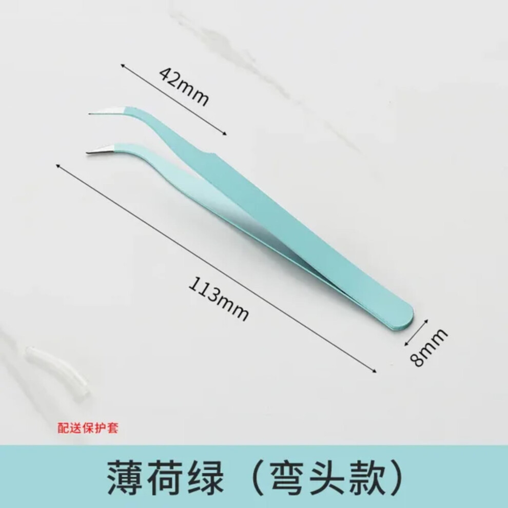 DEKAXID Colorful Nipper Colored Sequins Beads Rhinestones Picker Colorful Straight Curved Nail Art Tweezers Nail Art Tools Makeup Tools