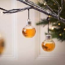 Juesi 6 PC Christmas Balls 2.36" Clear Transparent Fillable Ornaments for Xmas Tree, Compatible with Booze Ball Crafting, Pendant Hanging Decor