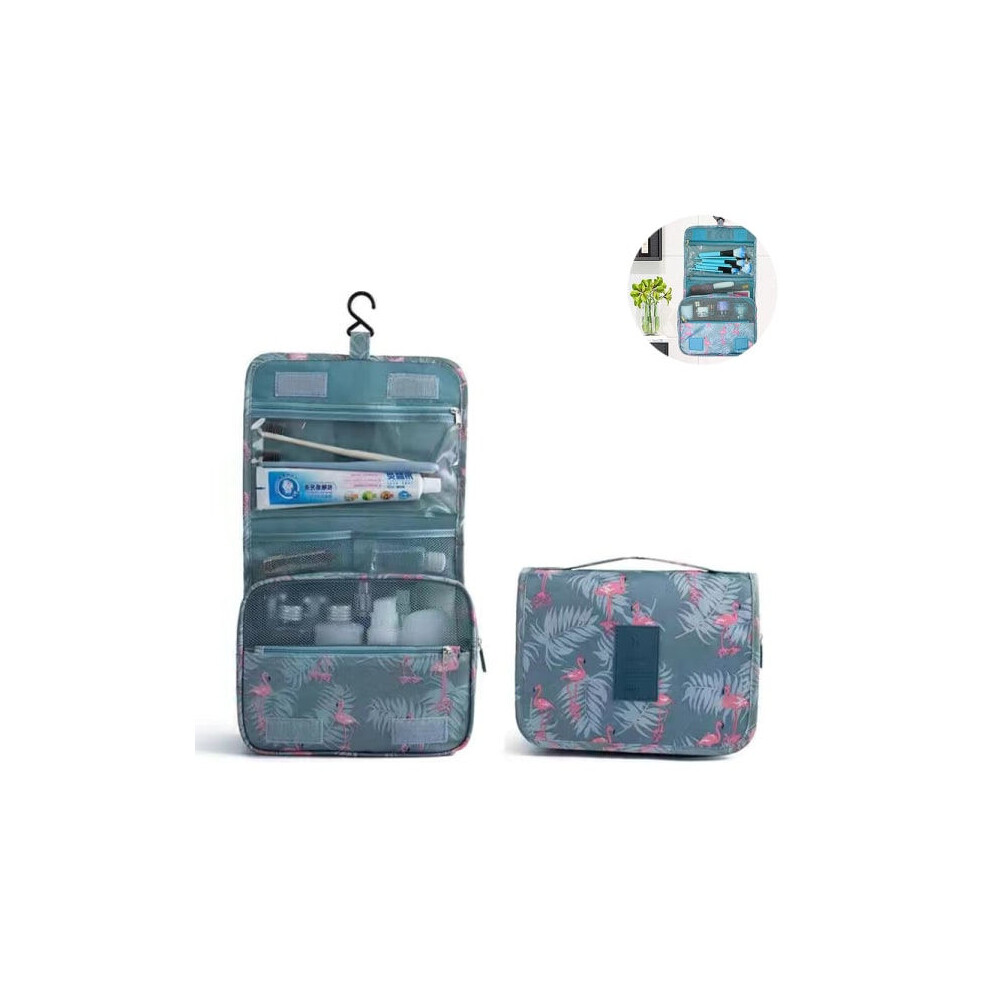 Grey Pc Hanging Toiletry Bag - Large Cosmetic Makeup Bag Flamingo