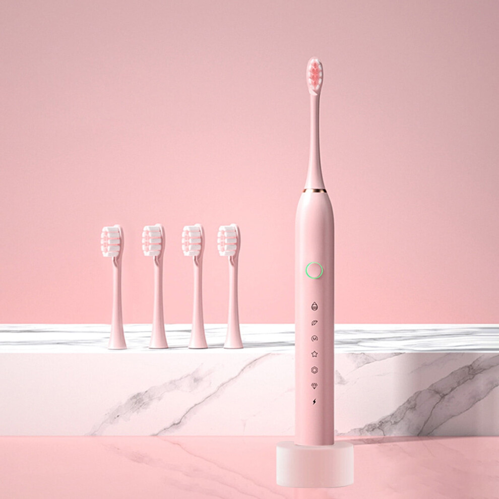 ZKCCNUK Electric Toothbrush with 4 Brush Heads, 6 Gears, Base Charging & Soft Bristles - Compatible with [Model]