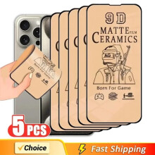 5 bucăți folie de protecție ceramică mată moale, compatibilă cu iPhone 14 13 12 11SE3 2022Pro Max Mini XS MAX X XR8Plus