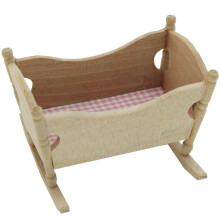 ZONHEBIN Miniatur-Babybett aus Holz, Spielzeug zum Rollenspiel und als Dekoration