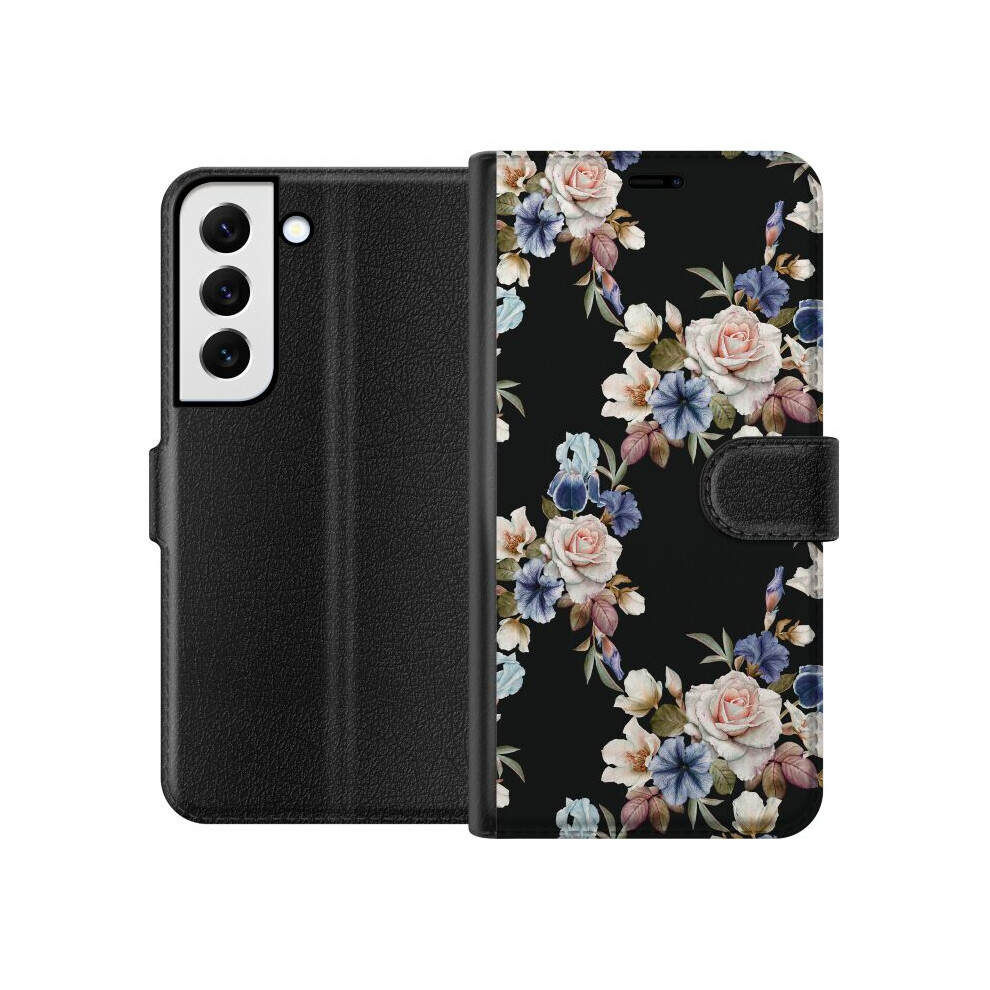 Compatible With Samsung Galaxy S22 5G Wallet Case Flowers 9340258913402