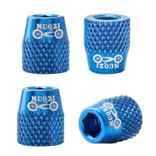 4 tornillos M6 para zapatas de freno de bicicleta, tuercas ultraligeras para bloque de freno V, pieza de bicicleta azul