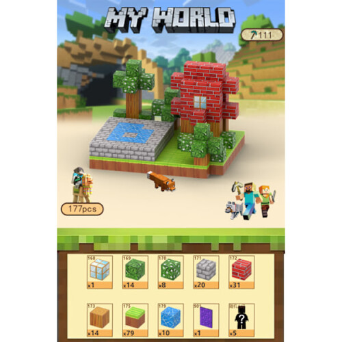Δομικά στοιχεία Minecraft, συμπεριλαμβανομένων 177 μαγνητικών παιχνιδιών έξι όψεων με