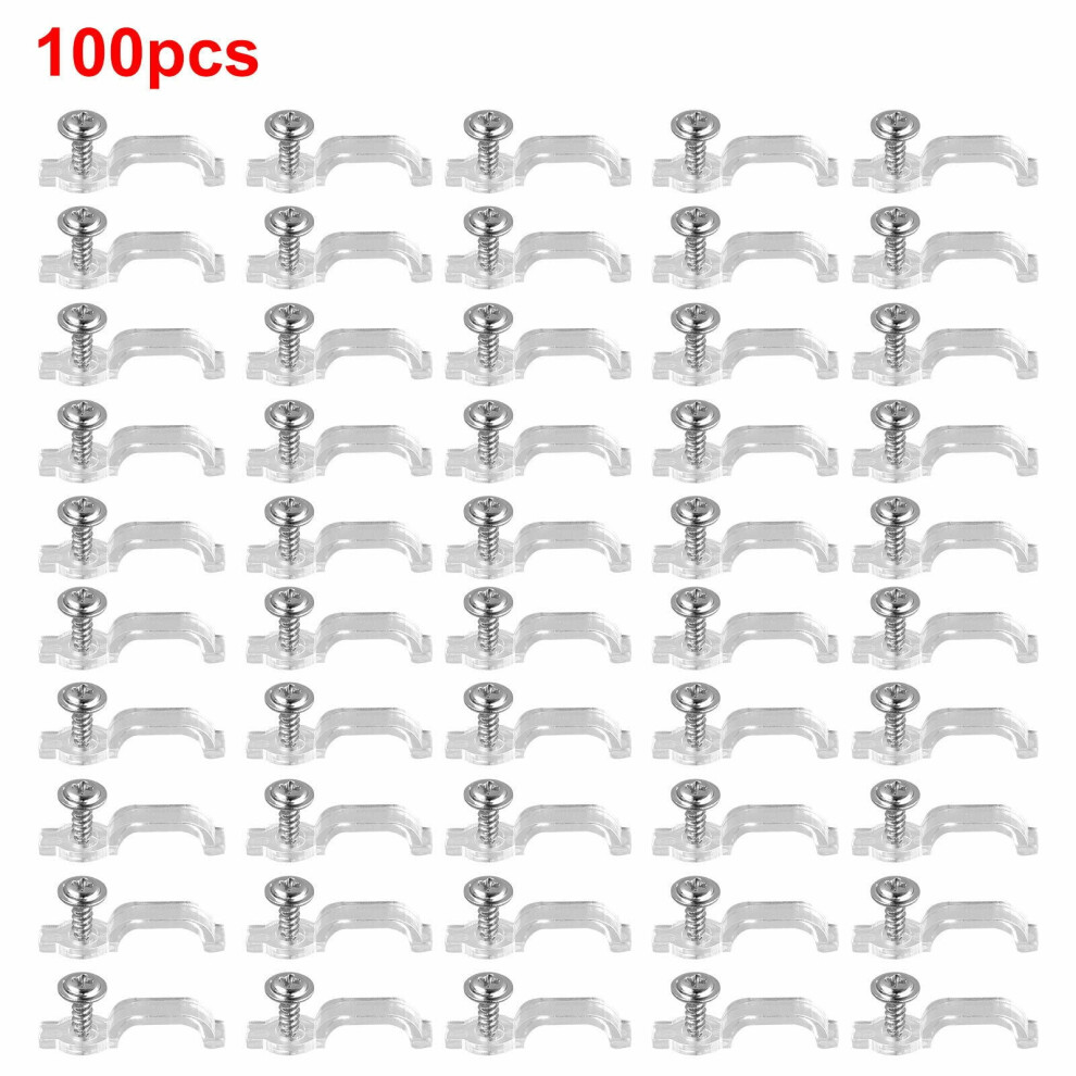 50/100 Mounting Brackets Clip -Side Fixing Clips For 5050 Led Strip Light Bar 9340258913952