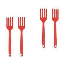 Fourchettes de cuisine en silicone (lot de 4), ergonomiques et sûres, pour spaghettis.