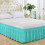 Saia para cama de casal Ympuoqn54x75 polegadas com 15 polegadas de queda, babado franzido com cantos divididos, saia de microfibra de 3 lados. 1